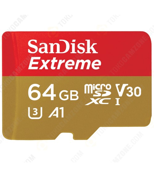 Sandisk Extreme MicroSDXC A1 UHS-I Card Read 100MBs/667X 64GB (With Adapter)